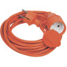 Шнур IEK УШ-01РВ с вилкой и розеткой 2P+PE/20м 3х1,0мм2 IP44 оранжевый - WUP10-20-K09-44
